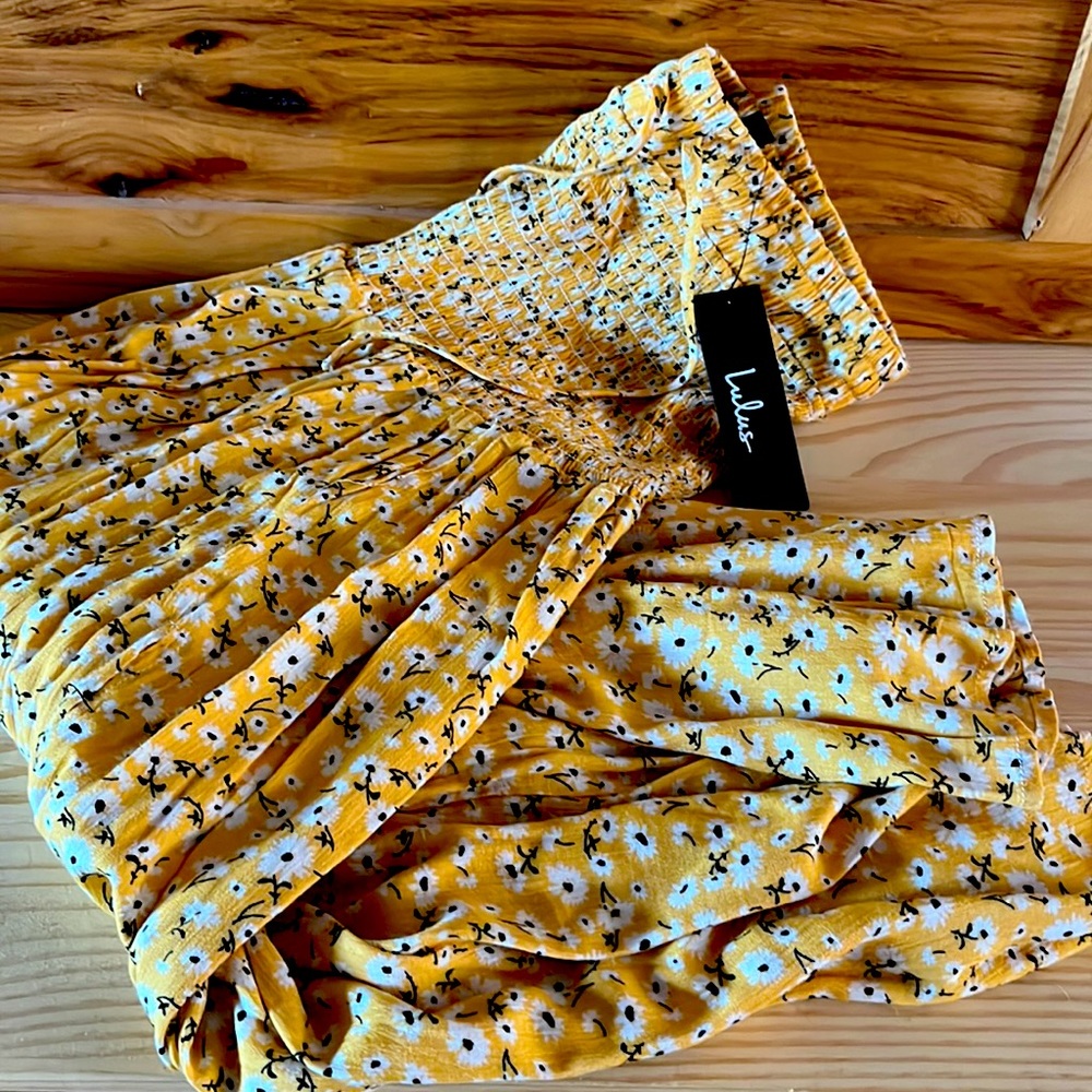 rouched-waist Sunflower Yellow Midi Skirt